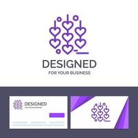 Creative Business Card and Logo template Heart Love Chain Vector Illustration