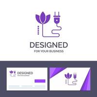 Creative Business Card and Logo template Biomass Energy Cable Plug Vector Illustration