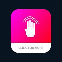 Fingers Four Gestures Interface Multiple Tap Mobile App Button Android and IOS Glyph Version vector