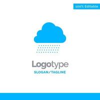 Sky Rain Cloud Nature Spring Blue Solid Logo Template Place for Tagline vector