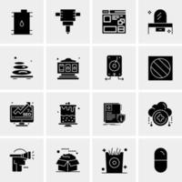 16 iconos de negocios universales vector ilustración de icono creativo para usar en proyectos relacionados con la web y dispositivos móviles