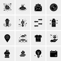 16 iconos de negocios universales vector ilustración de icono creativo para usar en proyectos relacionados con la web y dispositivos móviles