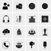 16 iconos de negocios universales vector ilustración de icono creativo para usar en proyectos relacionados con la web y dispositivos móviles