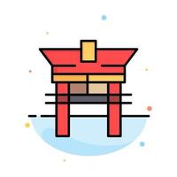 Gate Bridge China Chinese Abstract Flat Color Icon Template vector