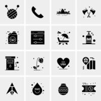 16 iconos de negocios universales vector ilustración de icono creativo para usar en proyectos relacionados con la web y dispositivos móviles