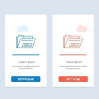 Folder File Zip Rar   Blue and Red Download and Buy Now web Widget Card Template vector