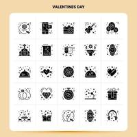 sólido 25 conjunto de iconos del día de san valentín diseño de estilo de glifo vectorial conjunto de iconos negros diseño de ideas de negocios web y móvil ilustración vectorial vector