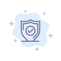 Confirm Protection Security Secure Blue Icon on Abstract Cloud Background vector