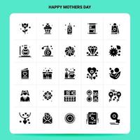 Solid 25 Happy Mothers Day Icon set Vector Glyph Style Design Black Icons Set Web and Mobile Business ideas design Vector Illustration