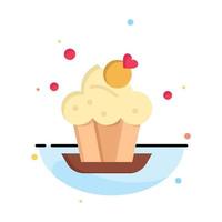 Bakery Cake Cup Dessert Abstract Flat Color Icon Template vector