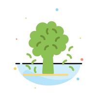 Tree Apple Apple Tree Nature Spring Abstract Flat Color Icon Template vector