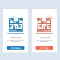 Beach Castle Sand Castle  Blue and Red Download and Buy Now web Widget Card Template vector