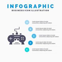 Game Pad Video Xbox PlayStation Infographics Presentation Template 5 Steps Presentation vector