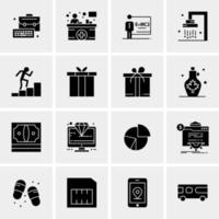 16 iconos de negocios universales vector ilustración de icono creativo para usar en proyectos relacionados con la web y dispositivos móviles