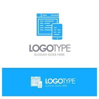 Responsive Design Website Mobile Blue Logo vector