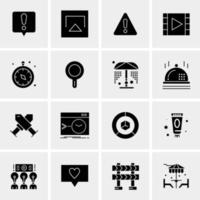 16 iconos de negocios universales vector ilustración de icono creativo para usar en proyectos relacionados con la web y dispositivos móviles