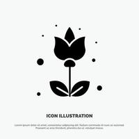 Flower Flora Floral Flower solid Glyph Icon vector