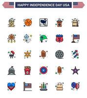 25 iconos creativos de estados unidos signos de independencia modernos y símbolos del 4 de julio de signo de bolso etapa americana elementos de diseño de vector de día de estados unidos editables de estados unidos