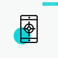 Application Mobile Mobile Application Target turquoise highlight circle point Vector icon