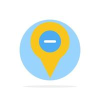 Location Map Navigation Pin minus Abstract Circle Background Flat color Icon vector