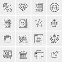 16 Universal Business Icons Vector Creative Icon Illustration to use in web and Mobile Related project