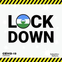 Coronavirus Kabardino Balkaria Lock DOwn Typography with country flag Coronavirus pandemic Lock Down Design vector