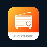 Radio FM Audio Media Mobile App Button Android and IOS Glyph Version vector