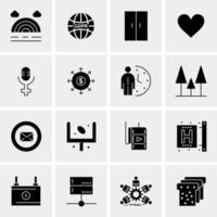 16 iconos de negocios universales vector ilustración de icono creativo para usar en proyectos relacionados con la web y dispositivos móviles