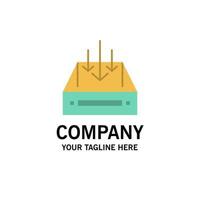 Inbox Mail Box Container Delivery Parcel Business Logo Template Flat Color vector