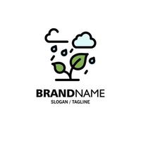 Green Trees Cloud Leaf Business Logo Template Flat Color vector