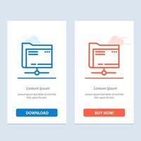 Folder Data Server Storage  Blue and Red Download and Buy Now web Widget Card Template vector