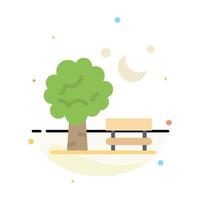 Bench Chair Park Spring Balloon Abstract Flat Color Icon Template vector