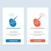 Brush Easter Egg Painting  Blue and Red Download and Buy Now web Widget Card Template vector
