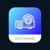 botón de aplicación móvil de servicio de máquina de proyector de presentación versión de línea android e ios vector