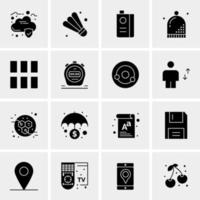 16 iconos de negocios universales vector ilustración de icono creativo para usar en proyectos relacionados con la web y dispositivos móviles