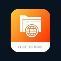 Folder Storage Fie Globe Mobile App Icon Design vector