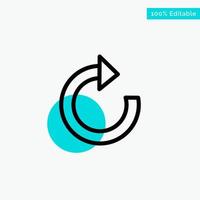 Arrow Restore Refresh turquoise highlight circle point Vector icon