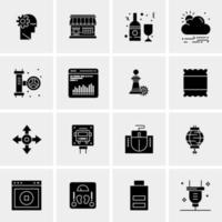 16 iconos de negocios universales vector ilustración de icono creativo para usar en proyectos relacionados con la web y dispositivos móviles