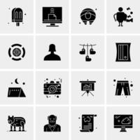 16 iconos de negocios universales vector ilustración de icono creativo para usar en proyectos relacionados con la web y dispositivos móviles