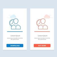 Clock Hours Man Personal Schedule Time Timing User  Blue and Red Download and Buy Now web Widget Card Template vector