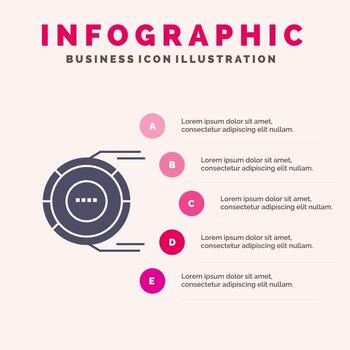 Allocation Analysis Diagram Estimation Resource Solid Icon Infographics 5 Steps Presentation Background vector
