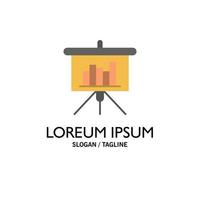 Presentation Blackboard PowerPoint Report Business Logo Template Flat Color vector