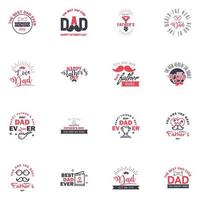 HAPPY FATHERS DAY 16 Black and Pink HOLIDAY HAND LETTERING VECTOR HAND LETTERING GREETING TYPOGRAPHY Editable Vector Design Elements