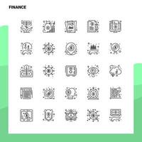 conjunto de iconos de línea de finanzas conjunto de 25 iconos diseño de estilo minimalista vectorial conjunto de iconos negros paquete de pictogramas lineales vector