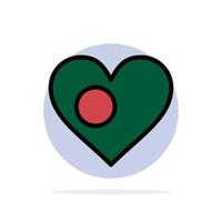Heart Bangla Bangladesh Country Flag Abstract Circle Background Flat color Icon vector