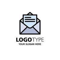 Email Mail Message Text Business Logo Template Flat Color vector