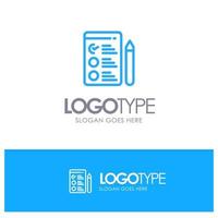 Cv Job Job Search Blue outLine Logo with place for tagline vector