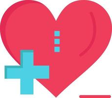 amor cuidado de la salud hospital cuidado del corazón color plano icono vector icono banner plantilla