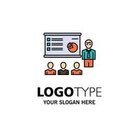 Presentation Analytics Business Graph Marketing People Statistics Business Logo Template Flat Color vector