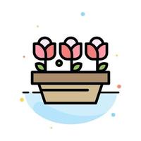 Flower Growth Plant Spring Abstract Flat Color Icon Template vector